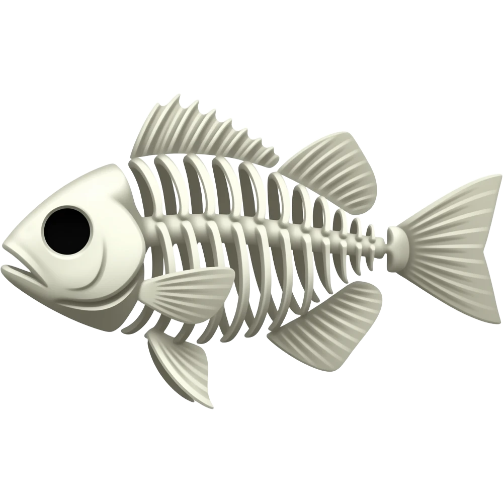 punk fish, skeleton emoji
