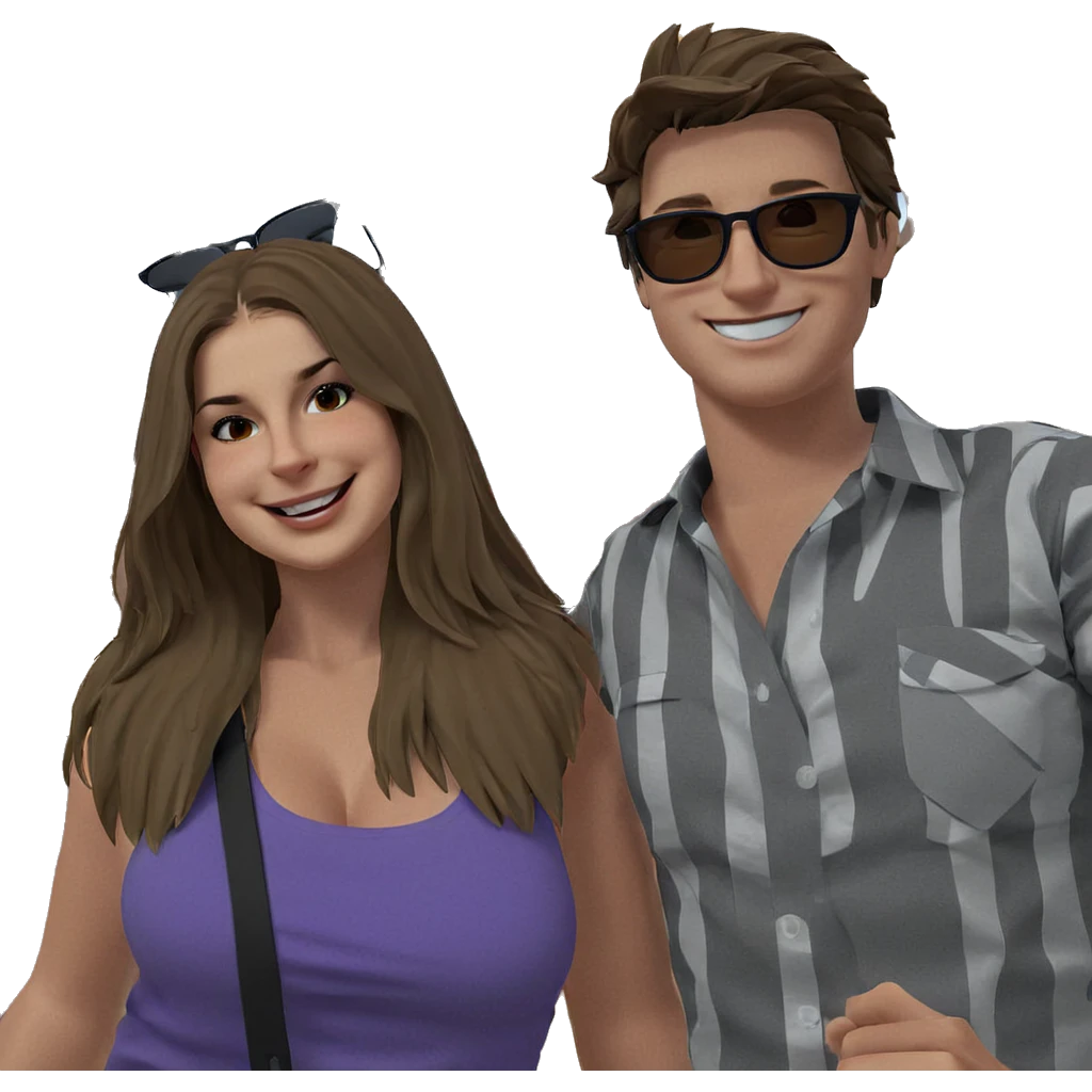 happy couple with sunglasses emoji