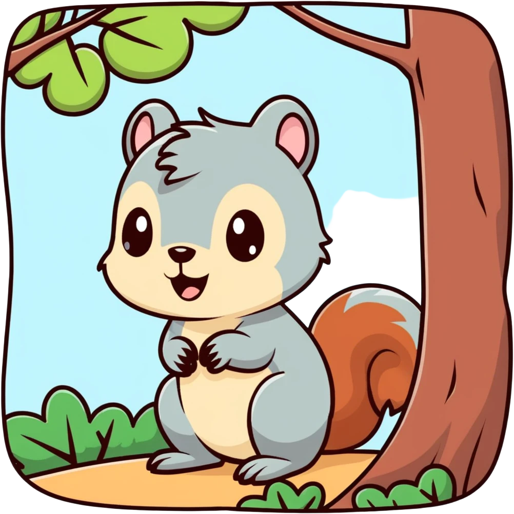 Squirrel crying in a tree emoji