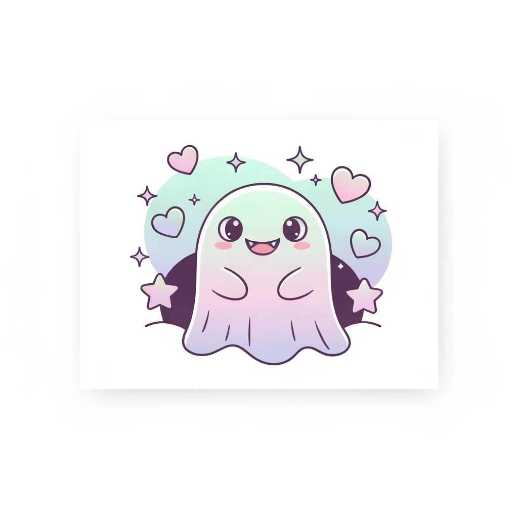 pastel horror banner, cute, expressive, minimal, variation 3 emoji