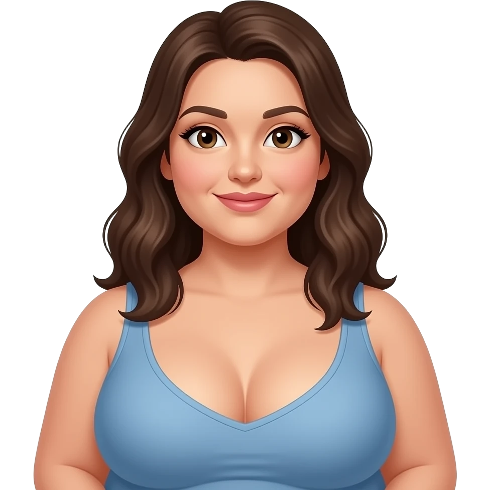 Fat voluptuous brunette with big boobs emoji