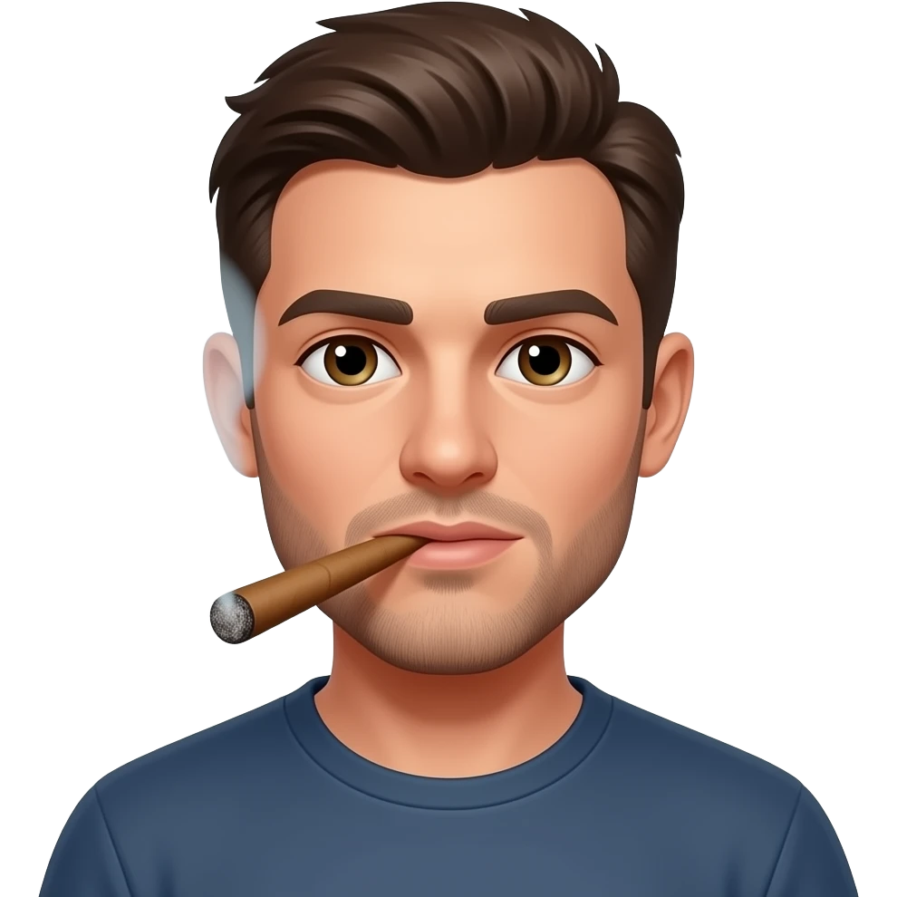 Guy smoking a blunt emoji