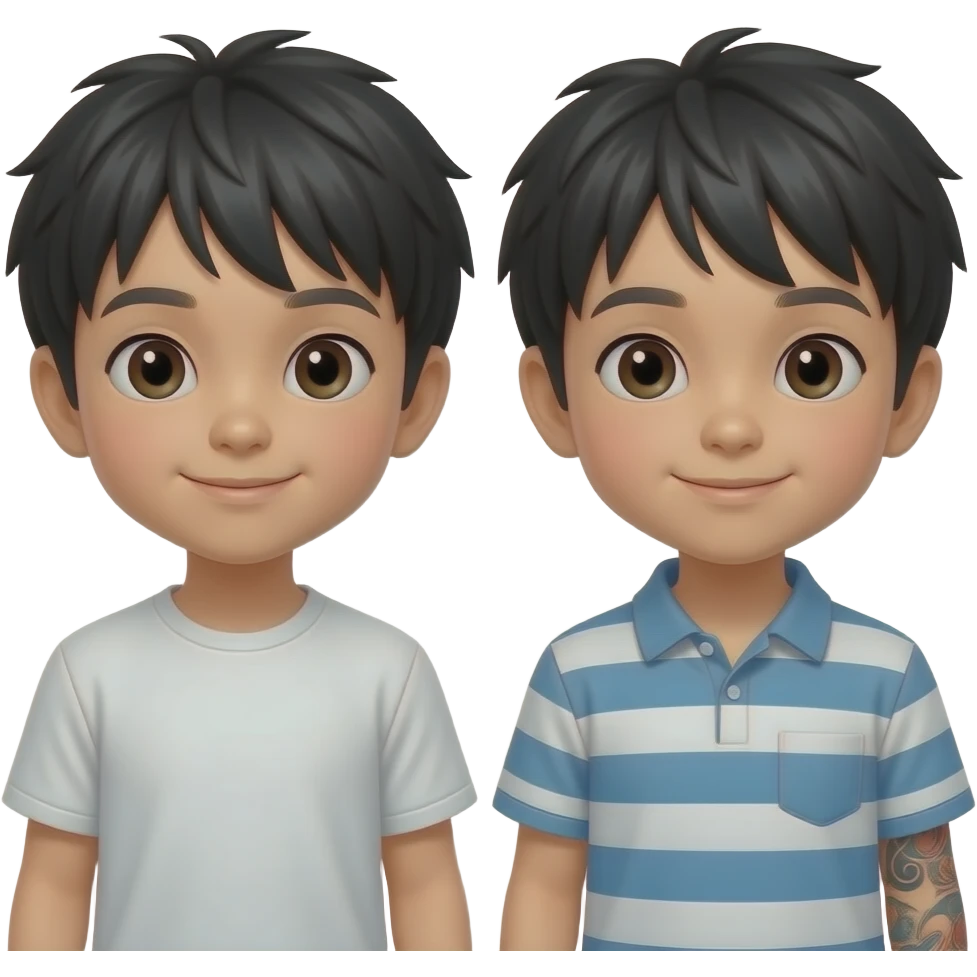 Two Japan boys have tattoo emoji