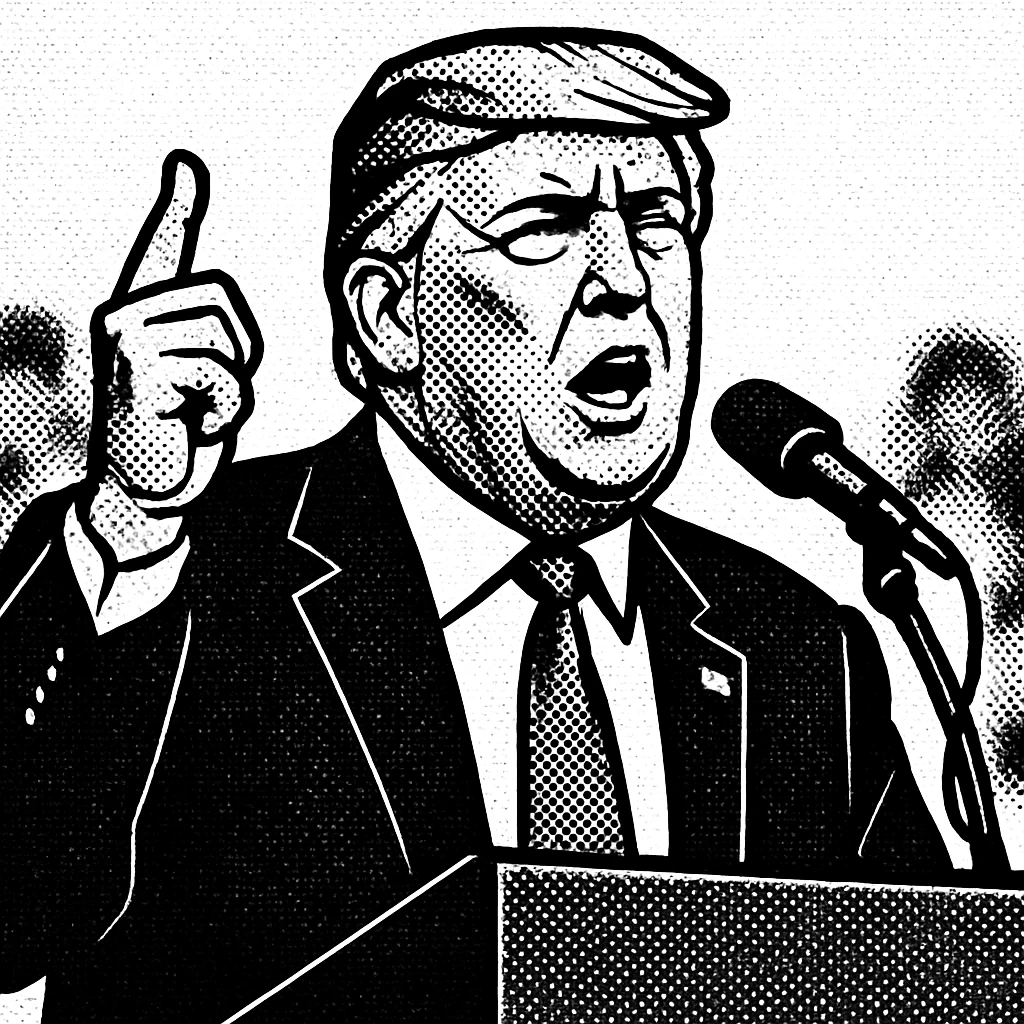 Donald Trump speaking at a rally emoji