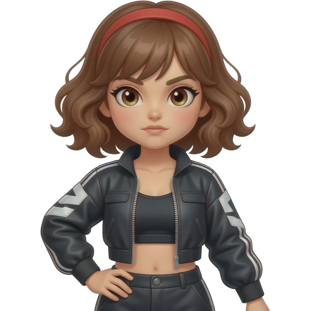 sporty-chic outfit, fiercy energy girl emoji