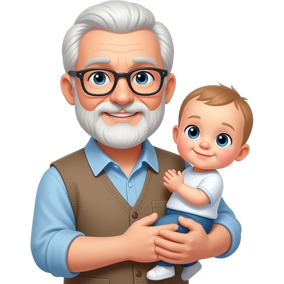 grandfather-with-a-baby-in-his-arms emoji