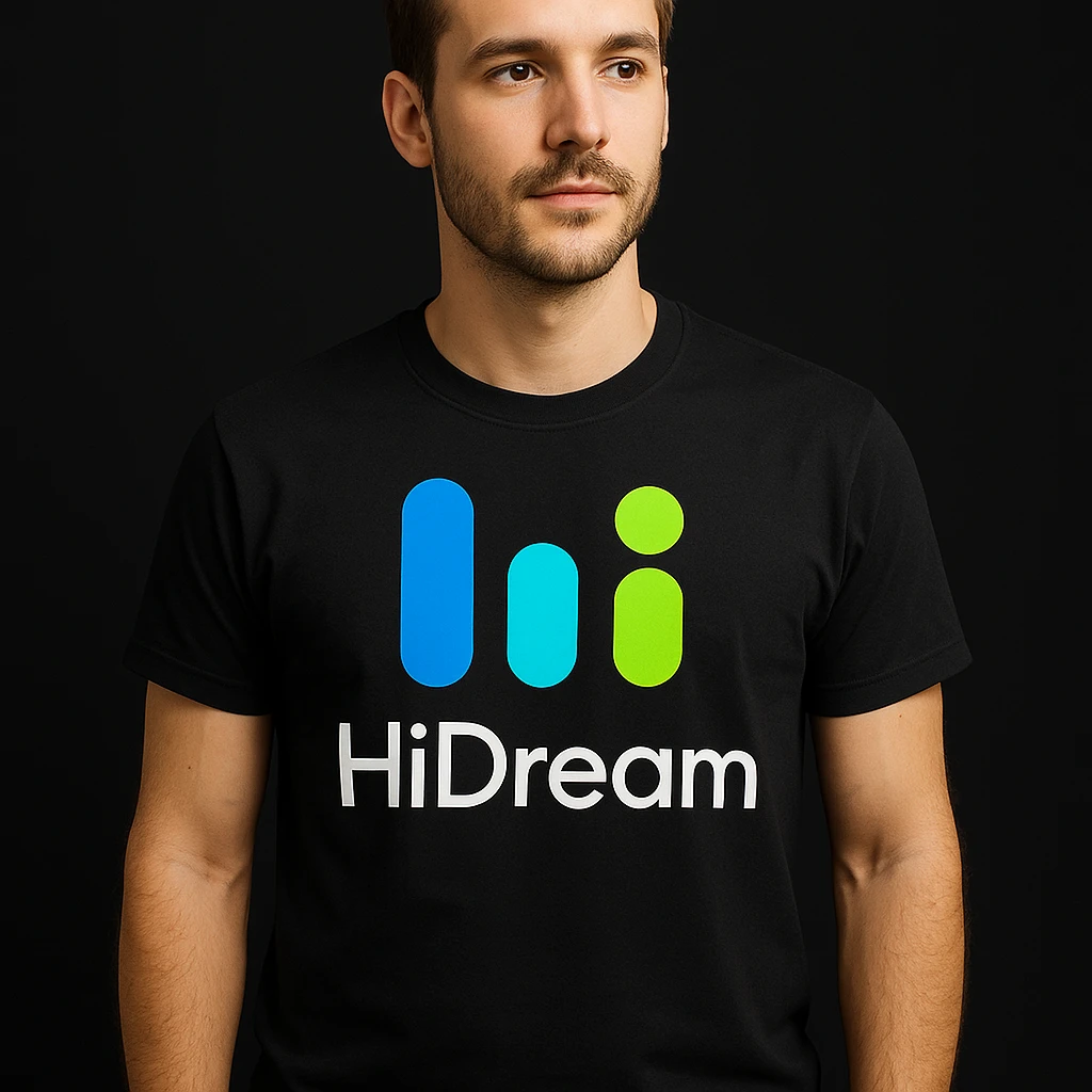 man wearing tshirt with this logo, dark background  emoji