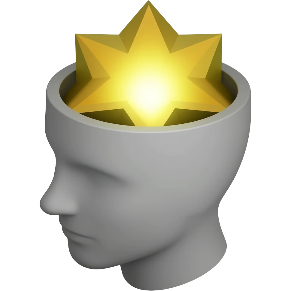 3D isometric head silhouette, top opening with golden light explosion.
Minimalist professional style, glossy emerald & gold accents.
Soft studio lighting, 8k Octane render, ray-tracing detail.
Isolated on white background, premium literary aesthetic --v 6.0 emoji