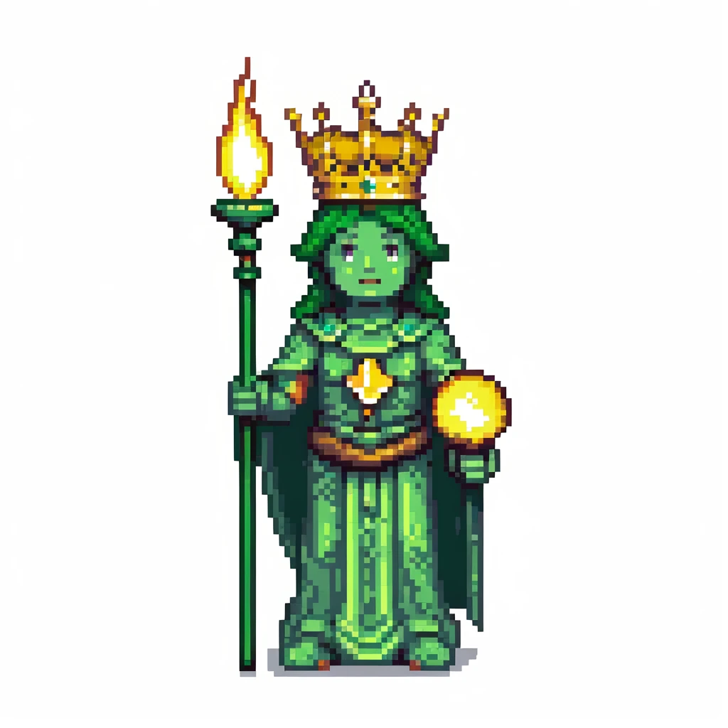 Statue of Liberty, green statue with crown and torch emoji