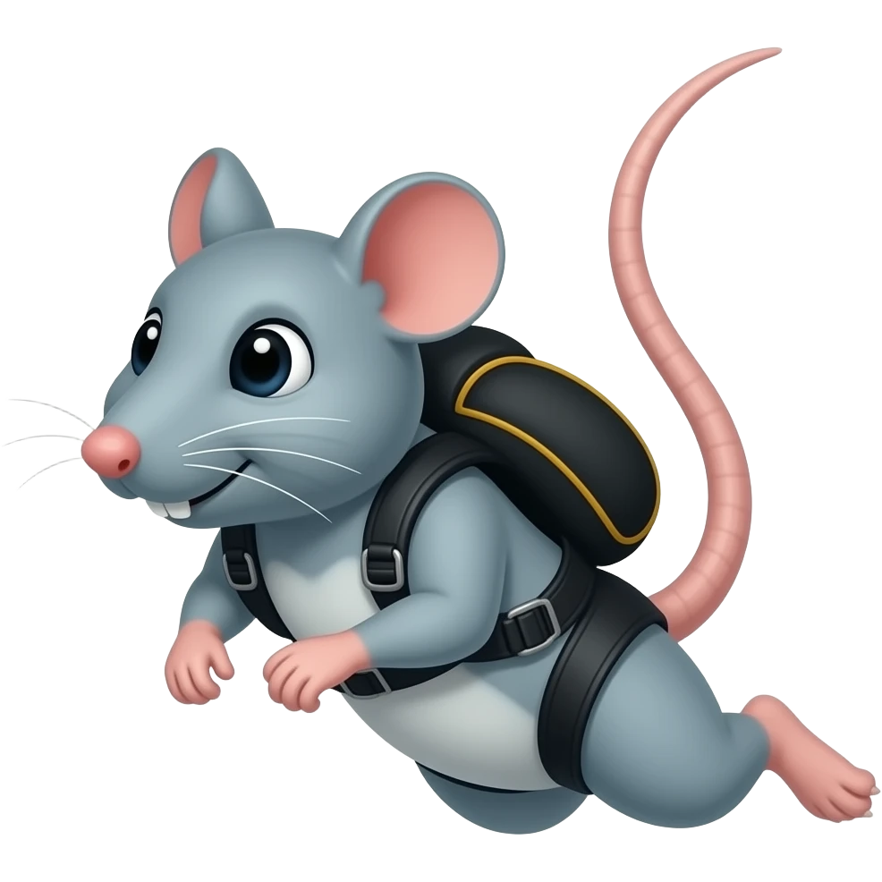 Skydiving rat emoji