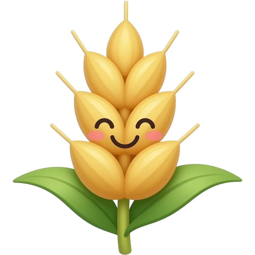 Kawaii trigo con cara feliz emoji