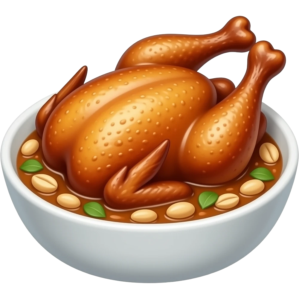 realistic -- oasted chicken in a spicy, complex peanut-coconut sauce emoji