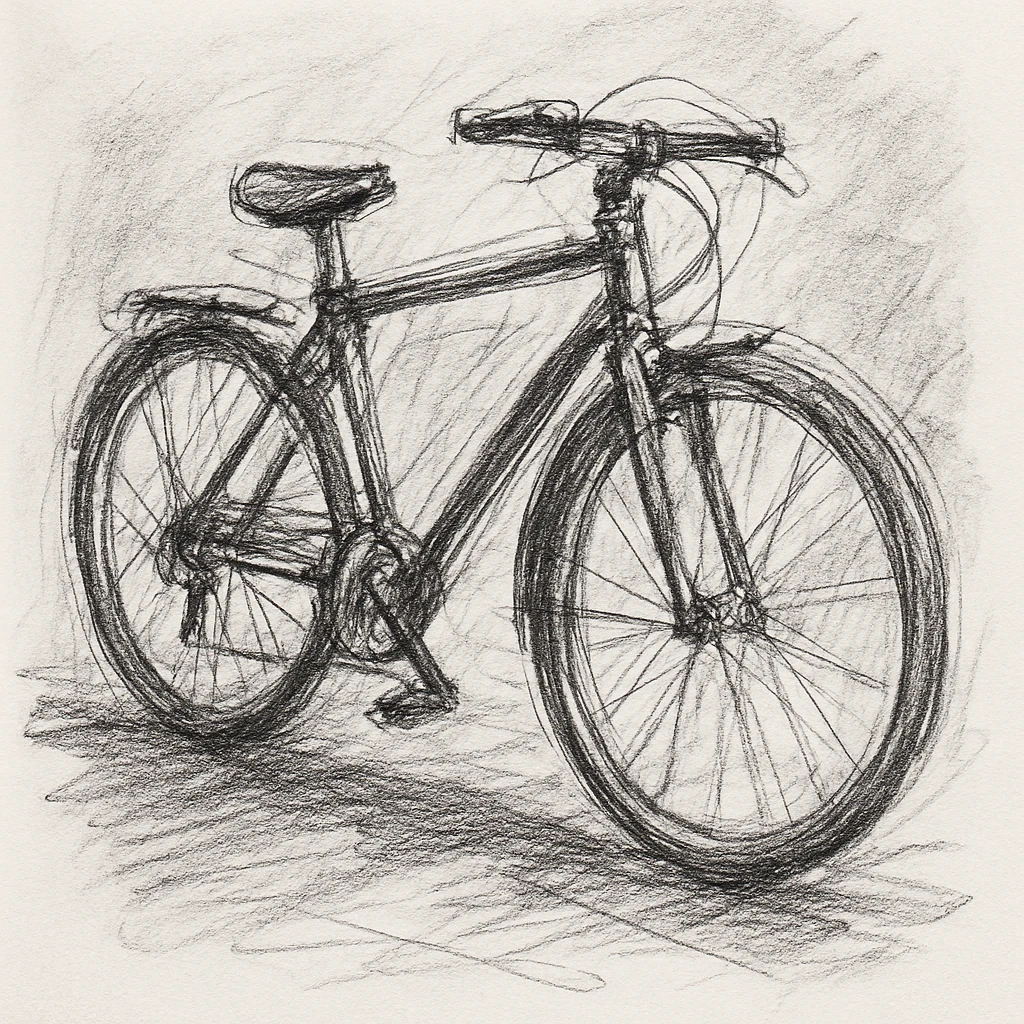 a bicycle in pencil sketch style emoji