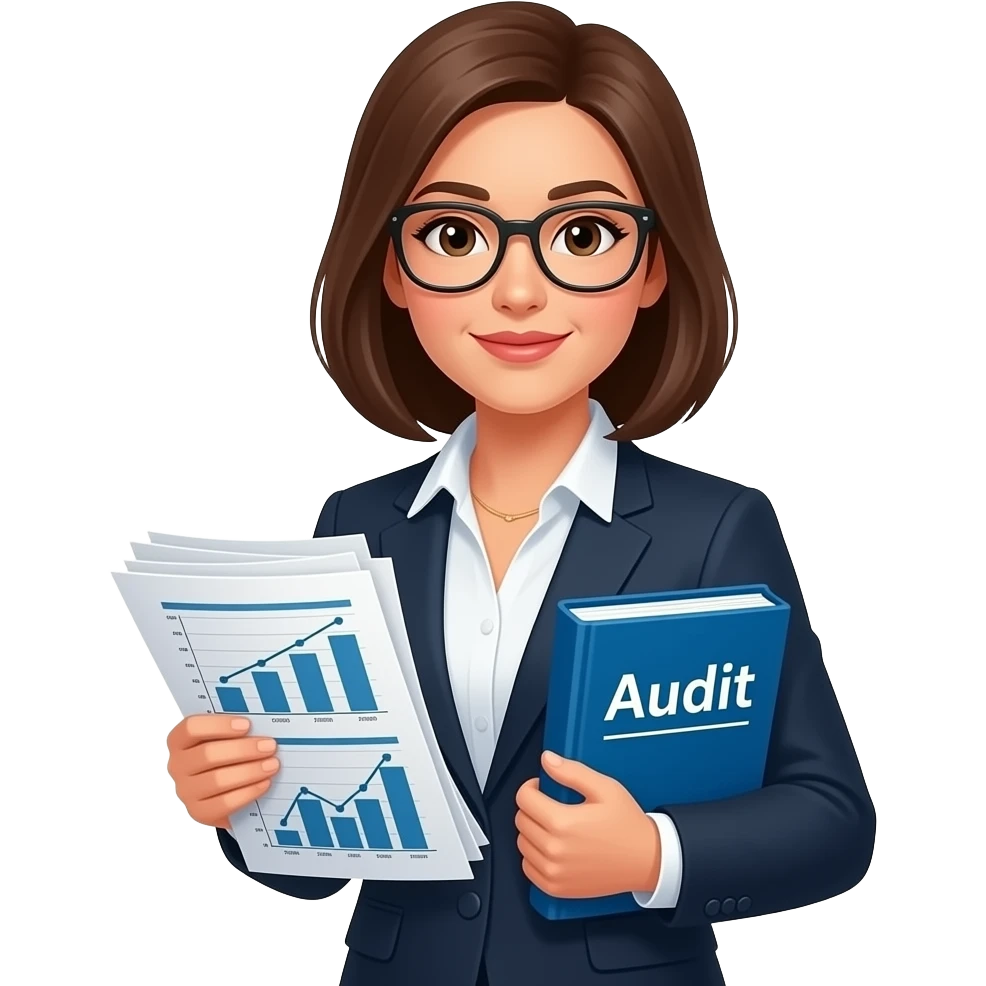 sobre auditoria de empresa  bien detallado para un video de marketing q habla sobre eso que sea mujer y tenga papeles y libros q digan auditoria recuerda los papeles emoji