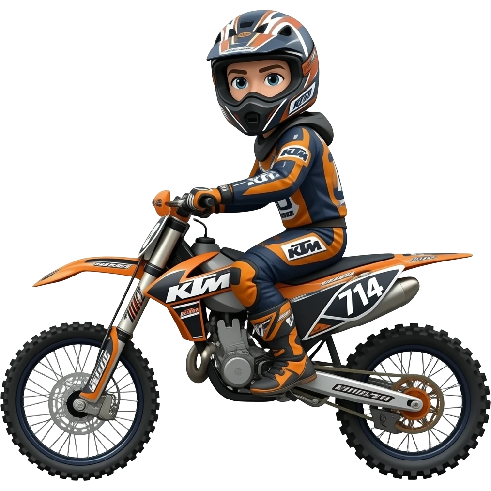 Motocross Startnummer 714 Maik KTM emoji