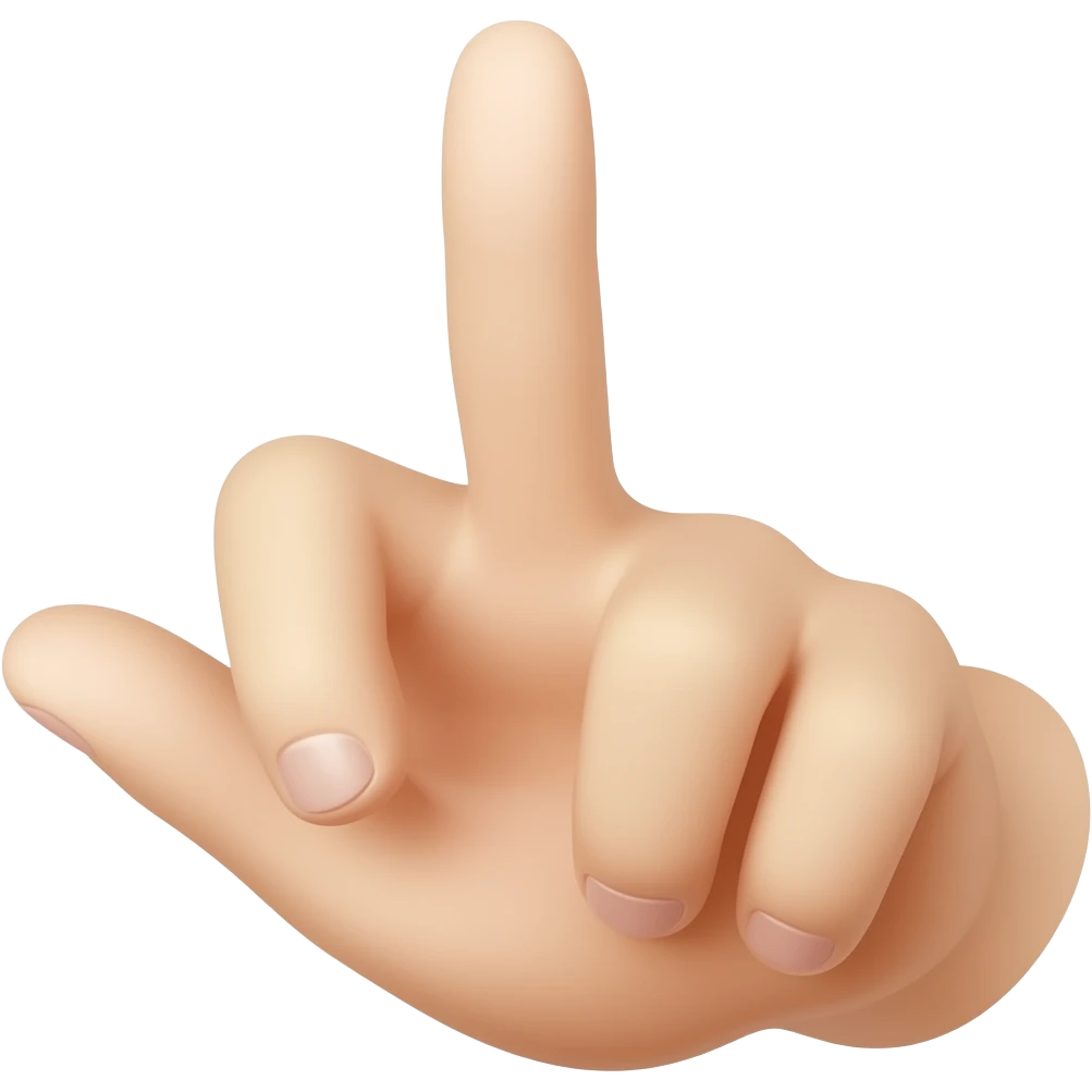 Middle finger pointed out pther fingers up emoji