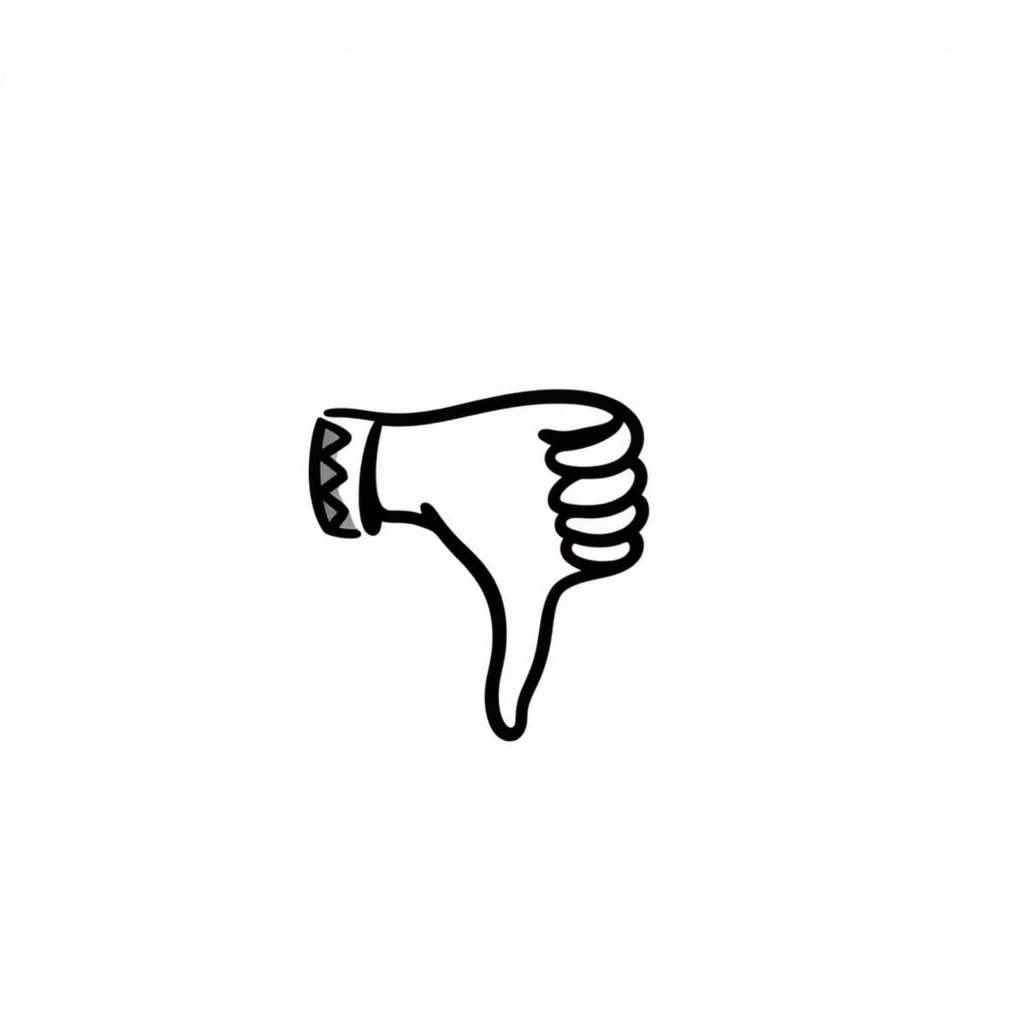thumb down hand drawn doodle style emoji