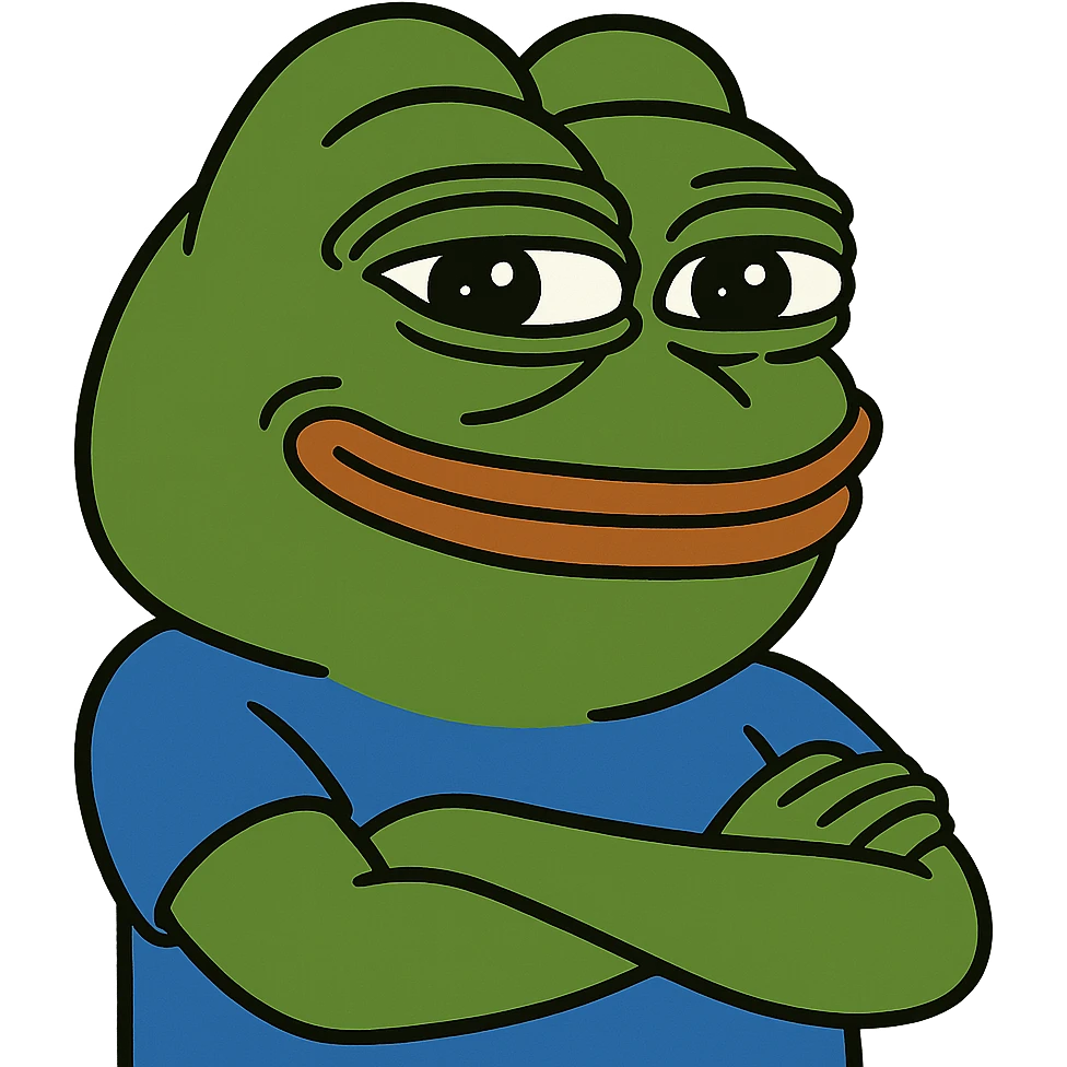 pepe the frog with a proud expression emoji