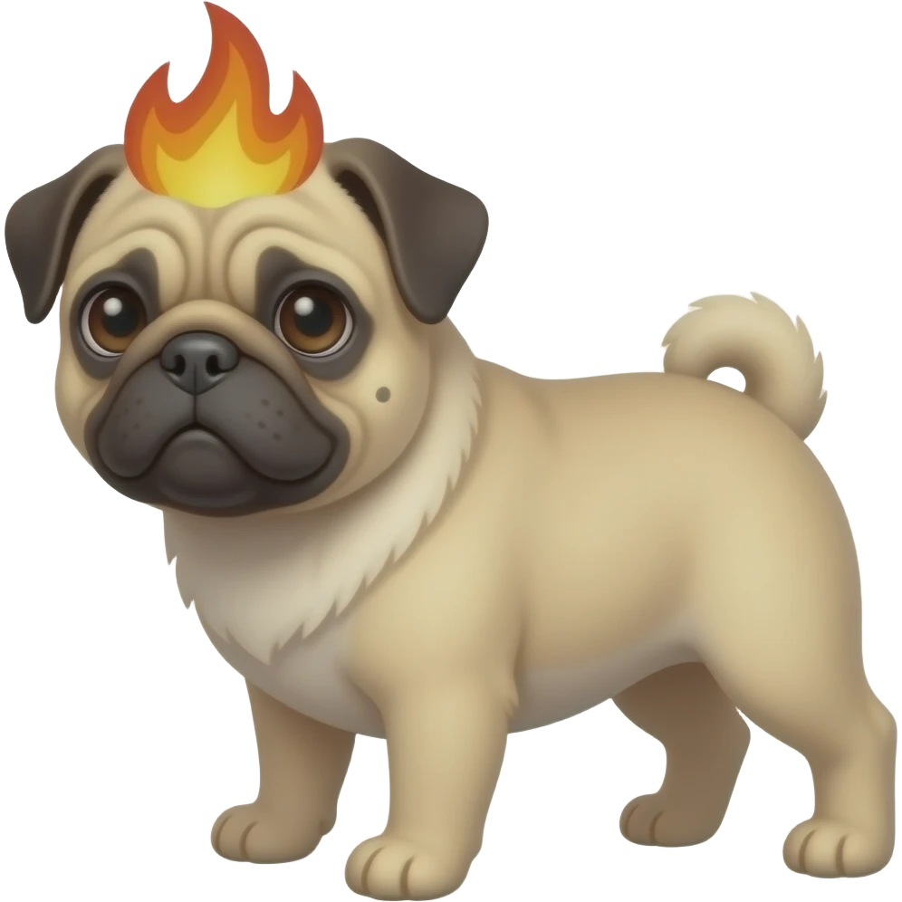 Pug de fogo emoji