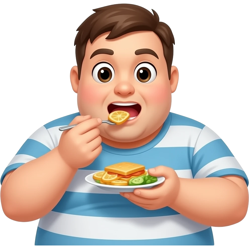 Fat and eating excessively emoji