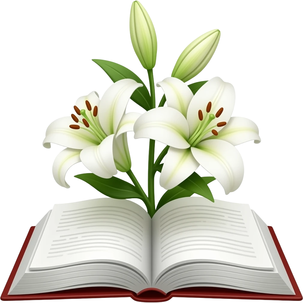 aesthetic bible open with white flowers emoji
