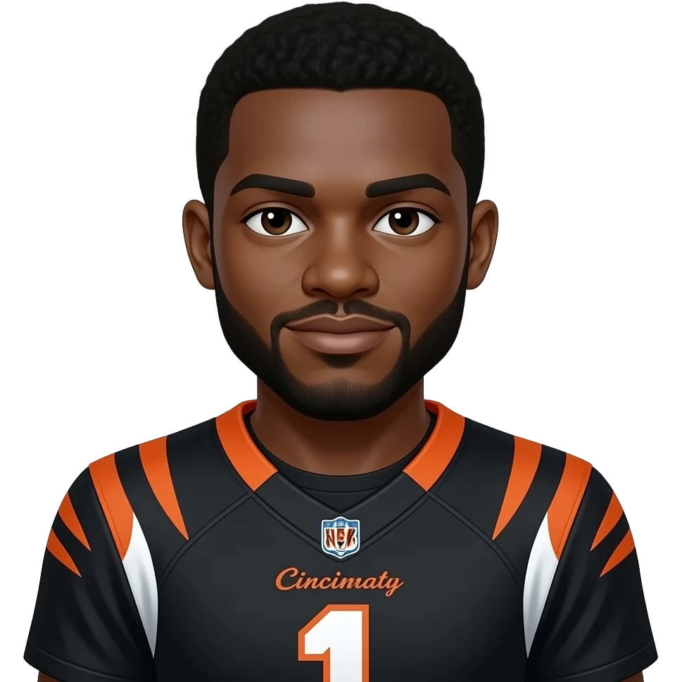 cincinnati bengals black person wearing #1 emoji