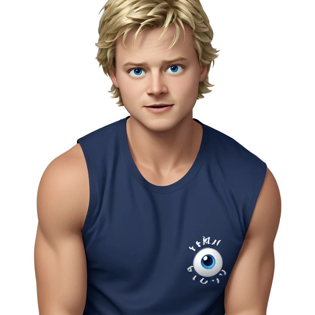 blonde boy with blue eyes emoji