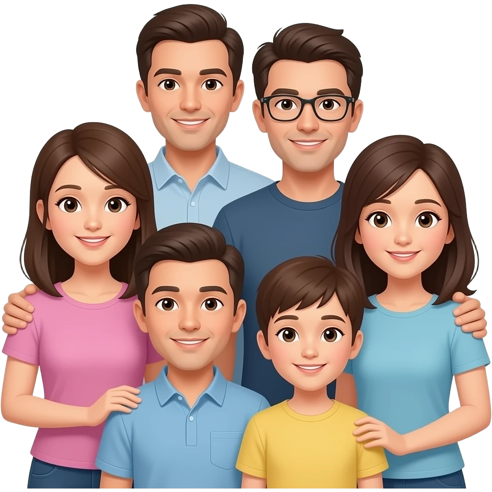 family of 6 emoji