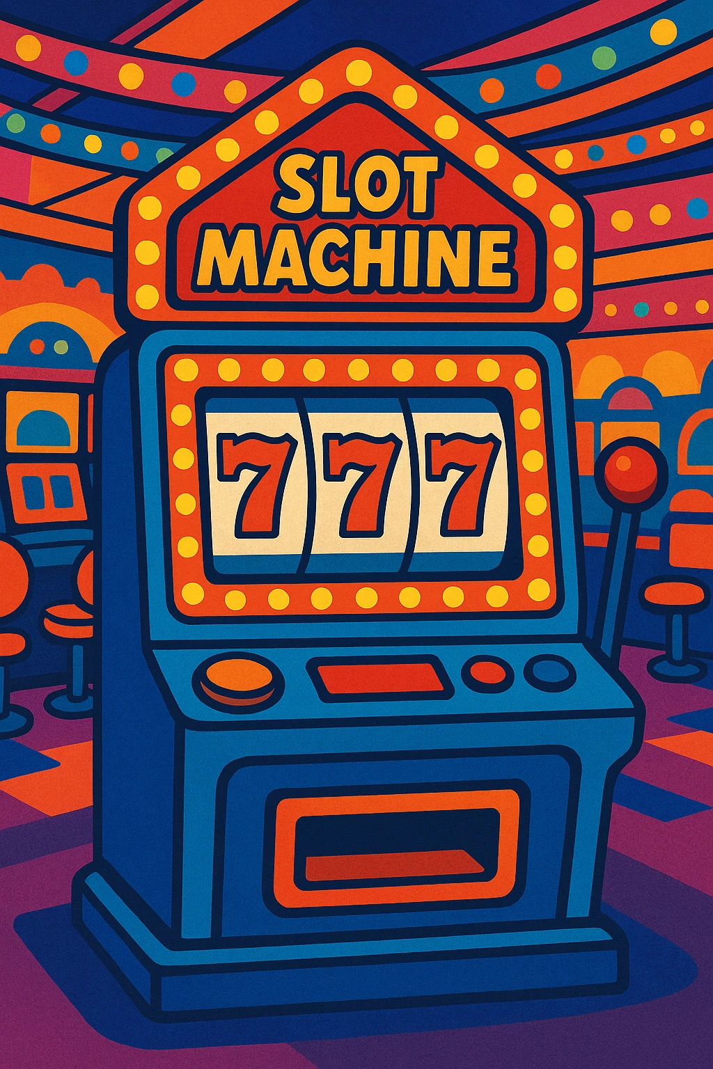 slot machine, vibrant casino style, colorful, lively, bright lights emoji