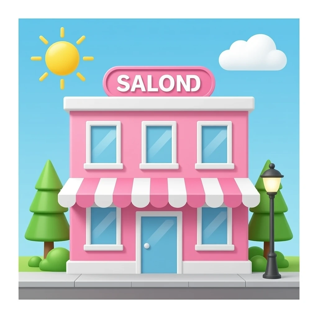 name Beauty Salon pink building emoji
