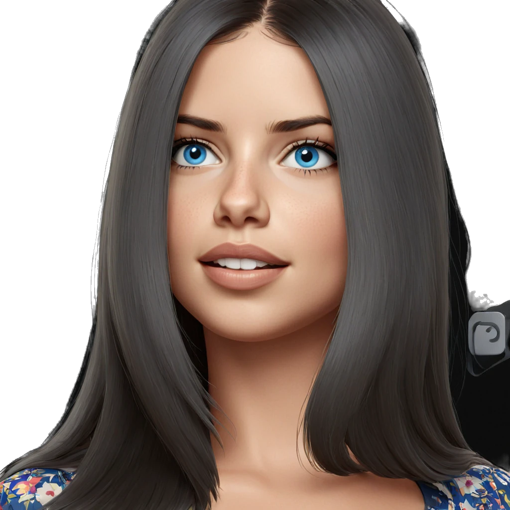 portrait of a girl with blue eyes emoji