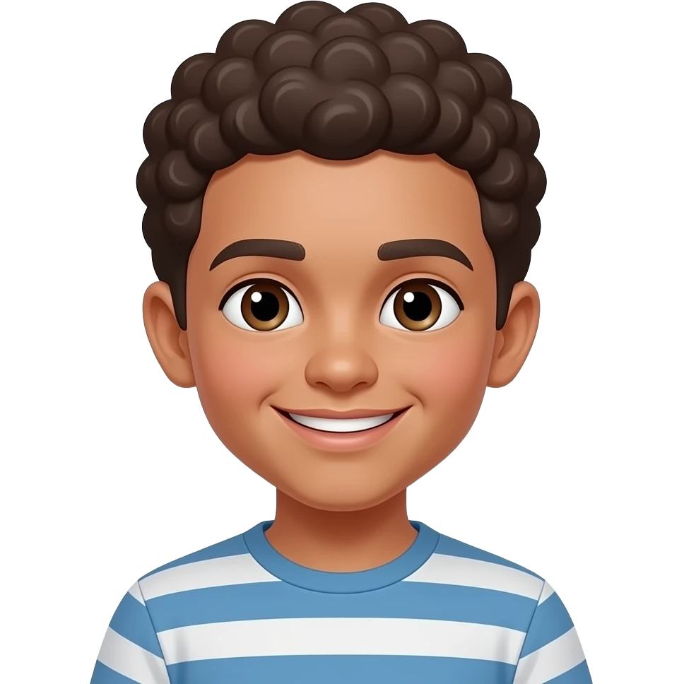 Curly hair boy style emoji