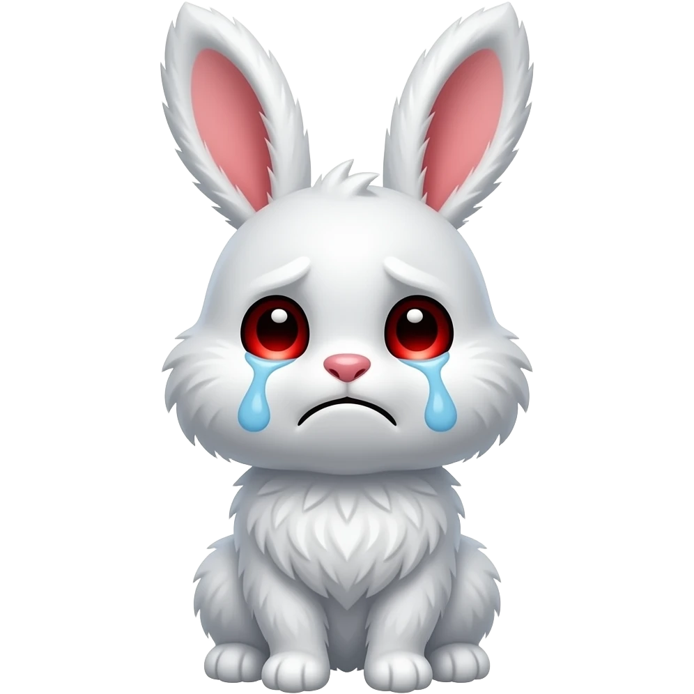 bunny evil eyes red sorrowful sad emoji