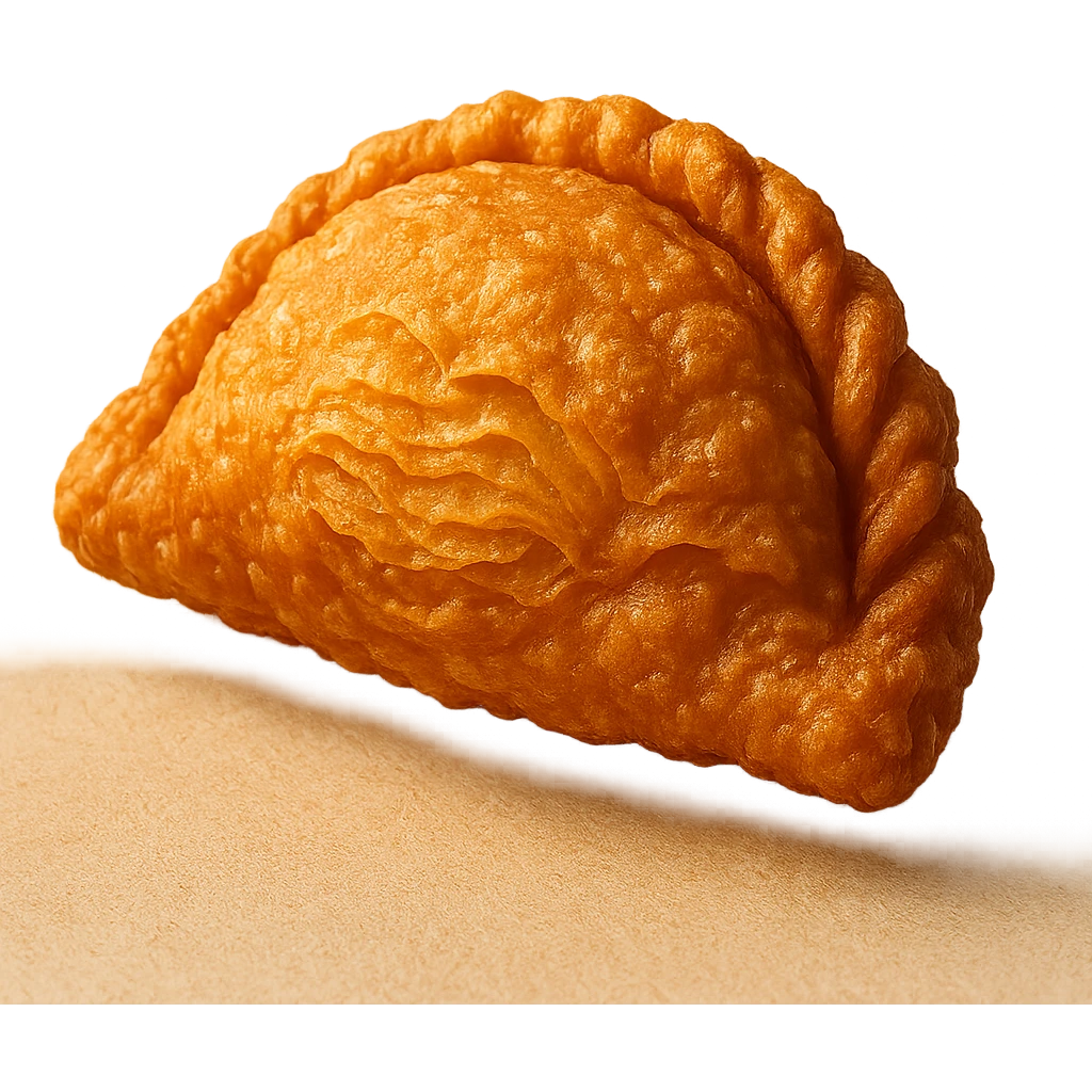 fried pastry, realistic, flaky layers, warm lighting, icon format emoji