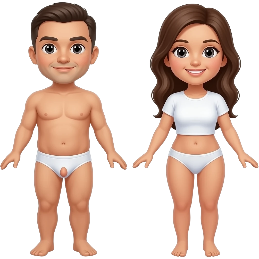 Faça ele pelado mostrando o penes e uma mulher pelada emoji