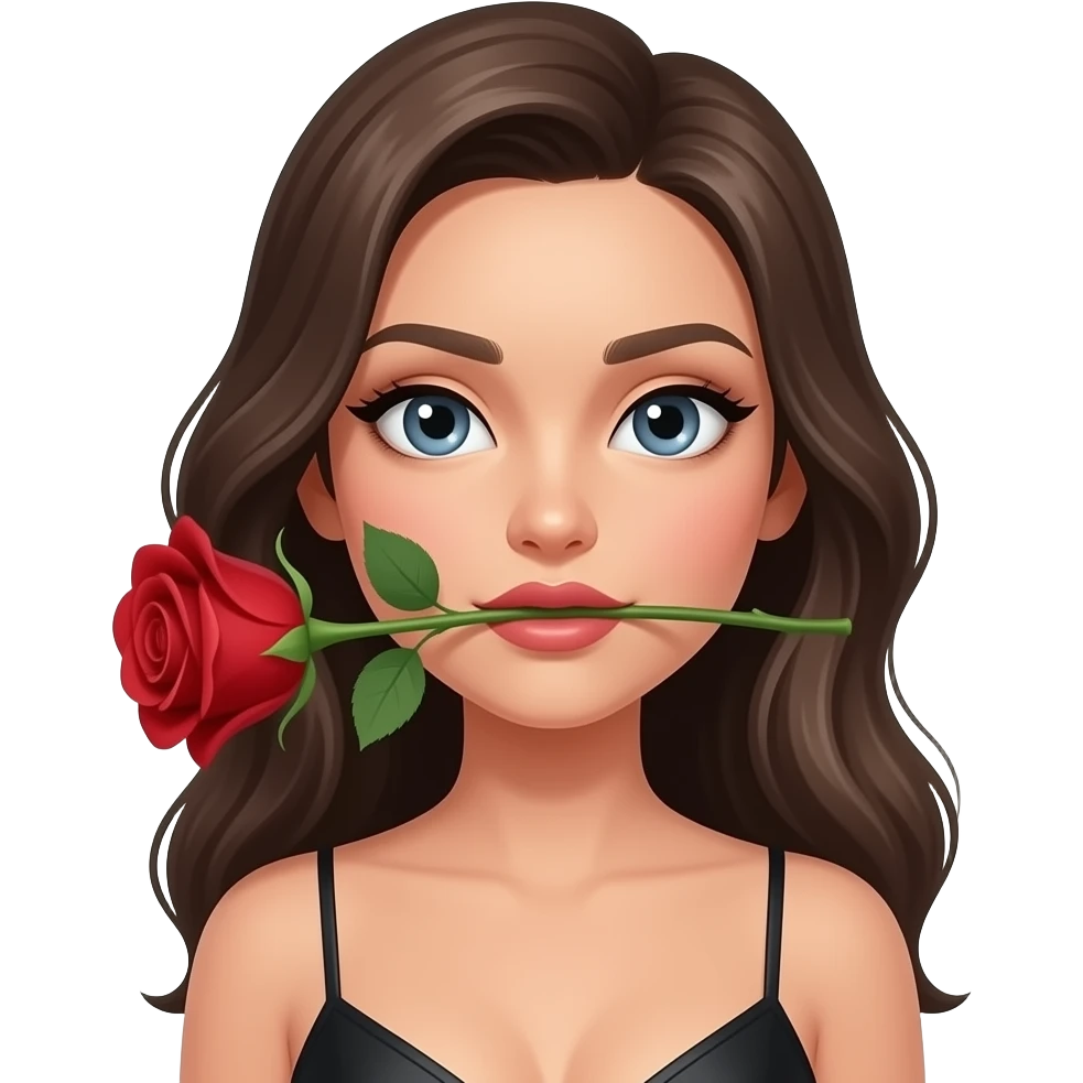 Emoji avec un regard dragueurs et une rose dans la bouche 😏 emoji