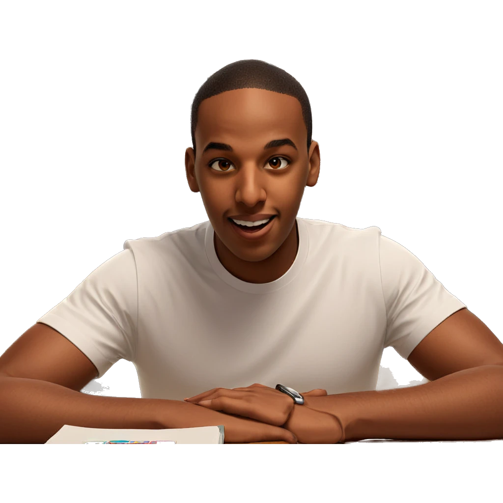 dark-skinned male in white shirt emoji