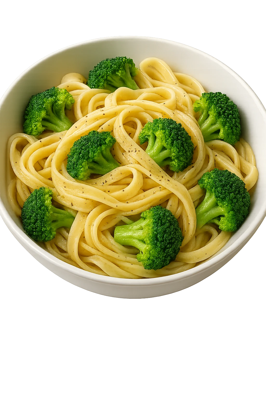 bowl di pasta e broccoli, iperrealistico 4k emoji