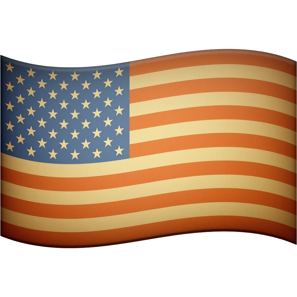 Rustic faded vintage gold American flag emoji