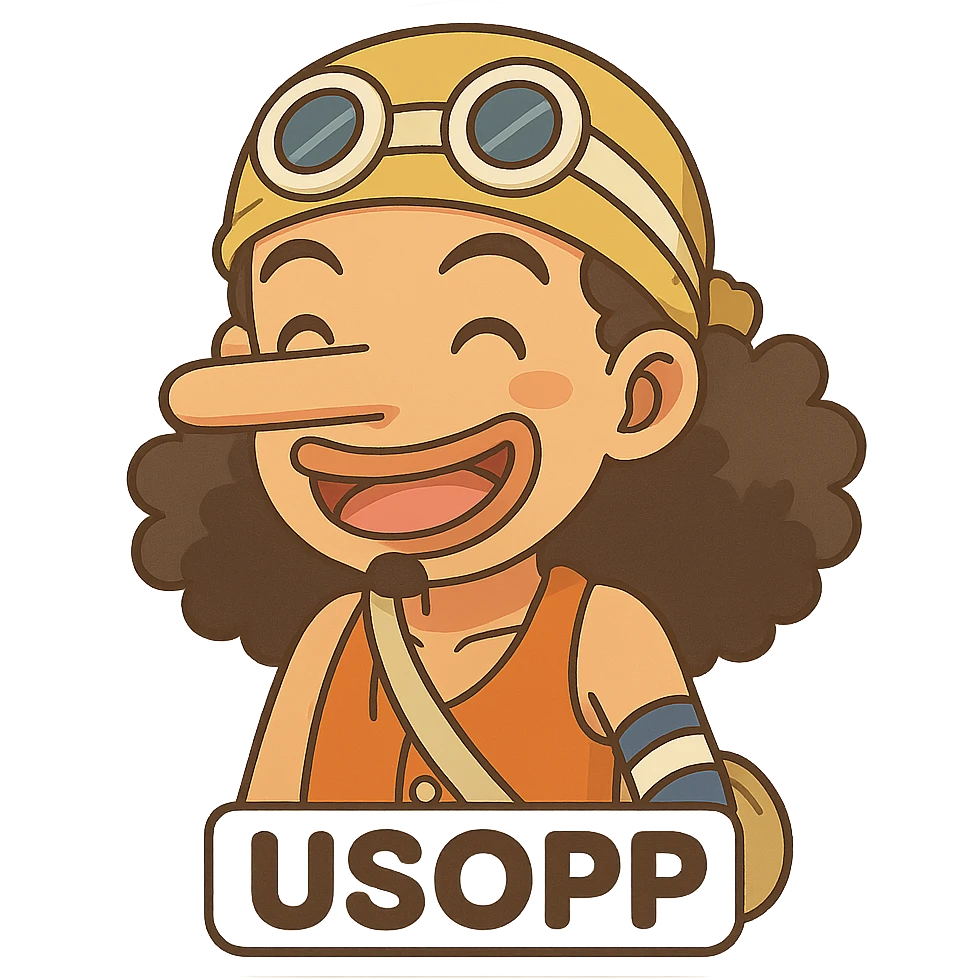 Usopp from One Piece, chibi cartoon style emoji