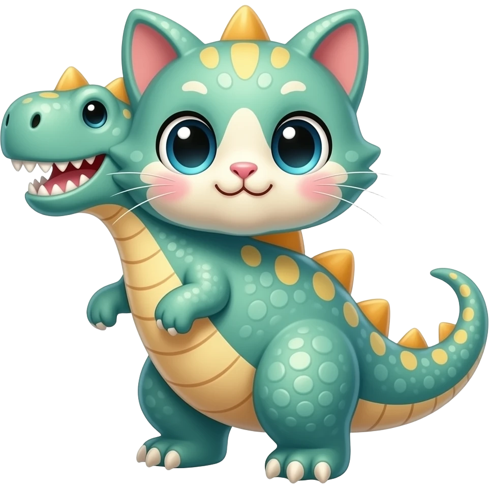 cute kitty dinosaur emoji