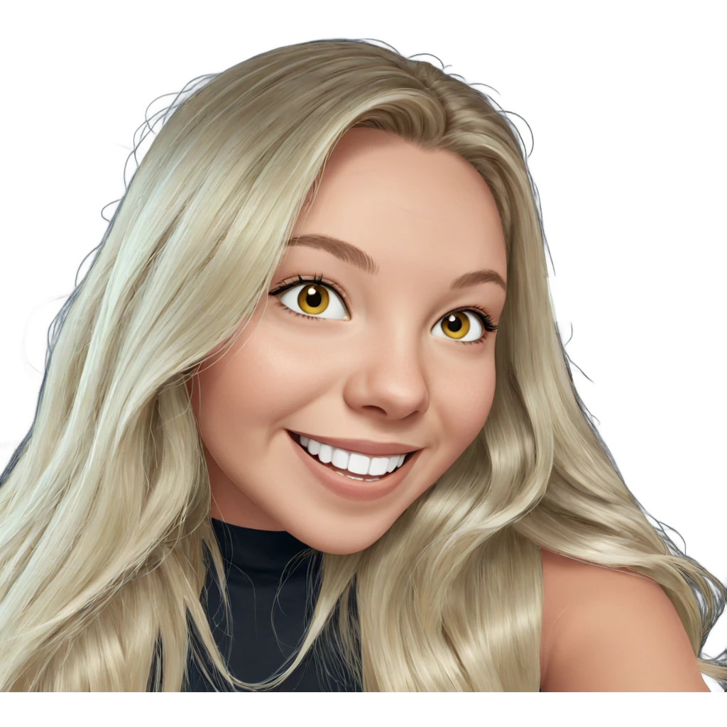 smiling girl with long blonde hair emoji