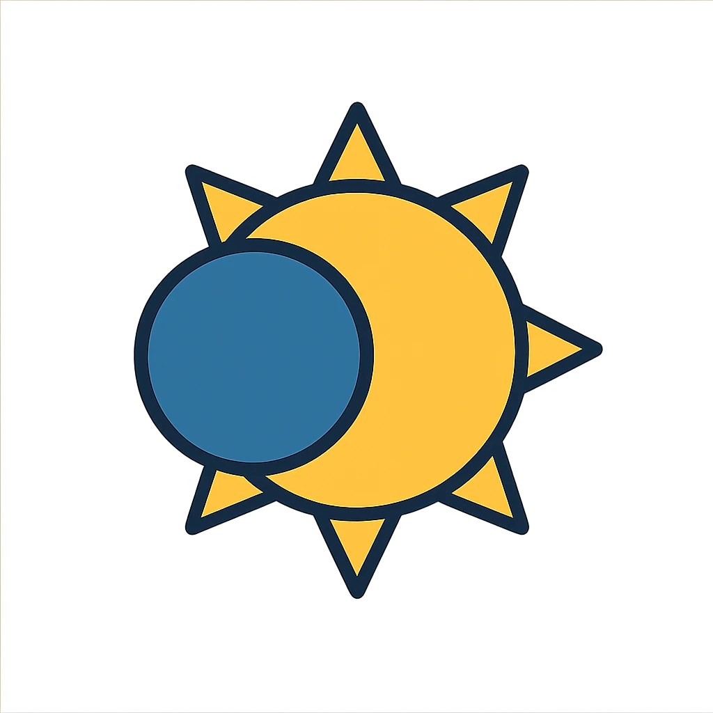 solar eclipse icon, clean and modern style emoji