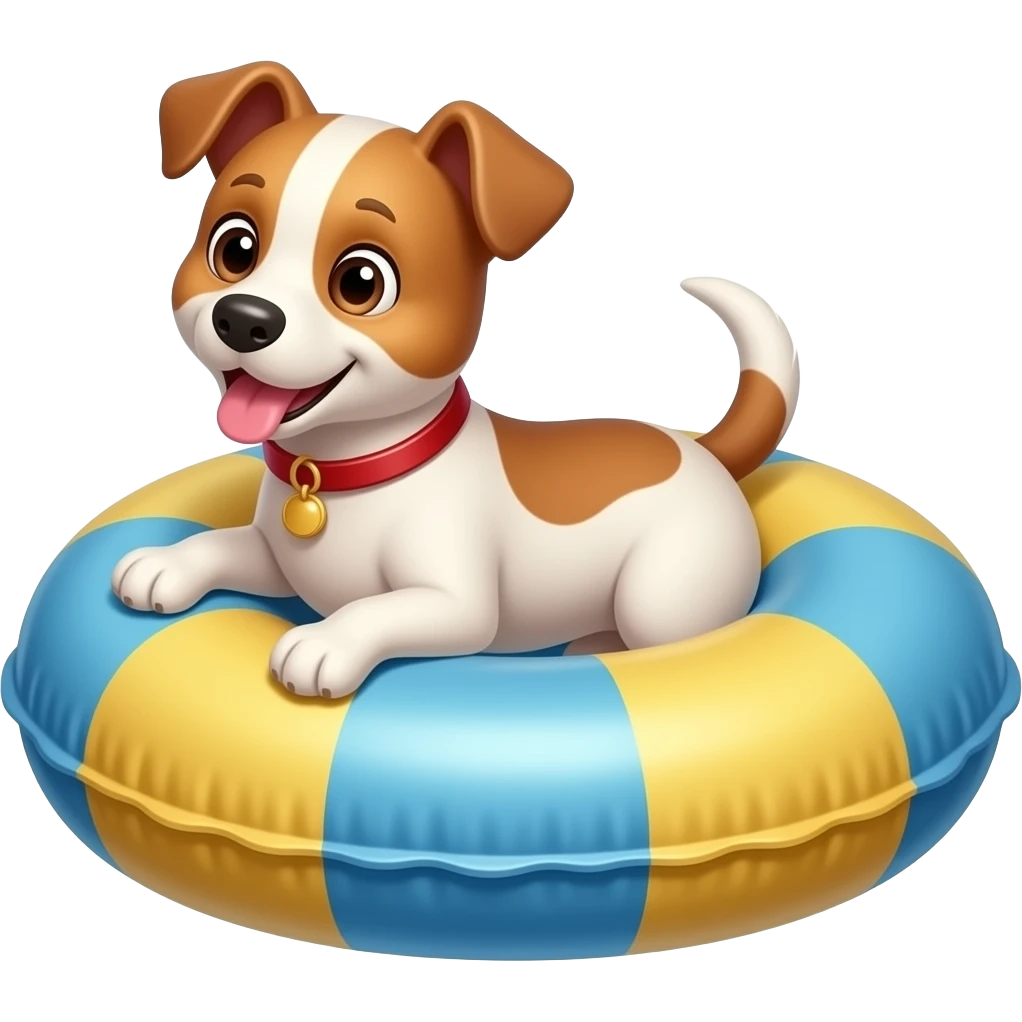 make a dog using a float, make it in an emoji style emoji