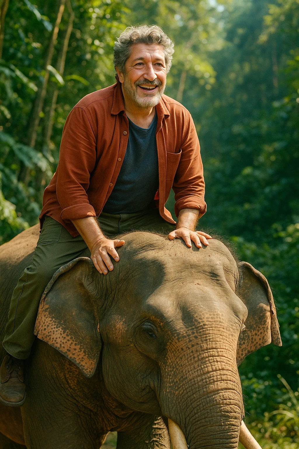 Alain chabat sur un éléphant  emoji