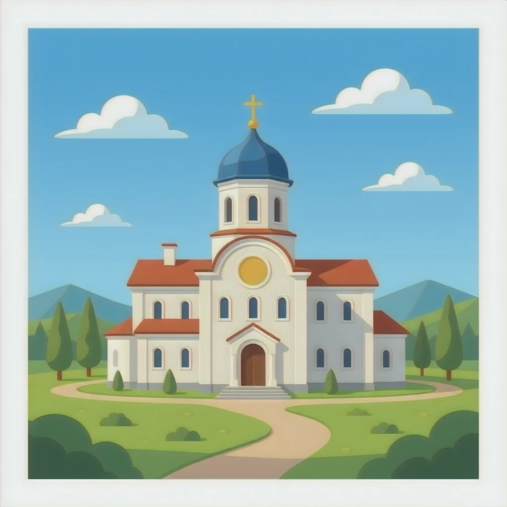 monastery on plain bakcground emoji