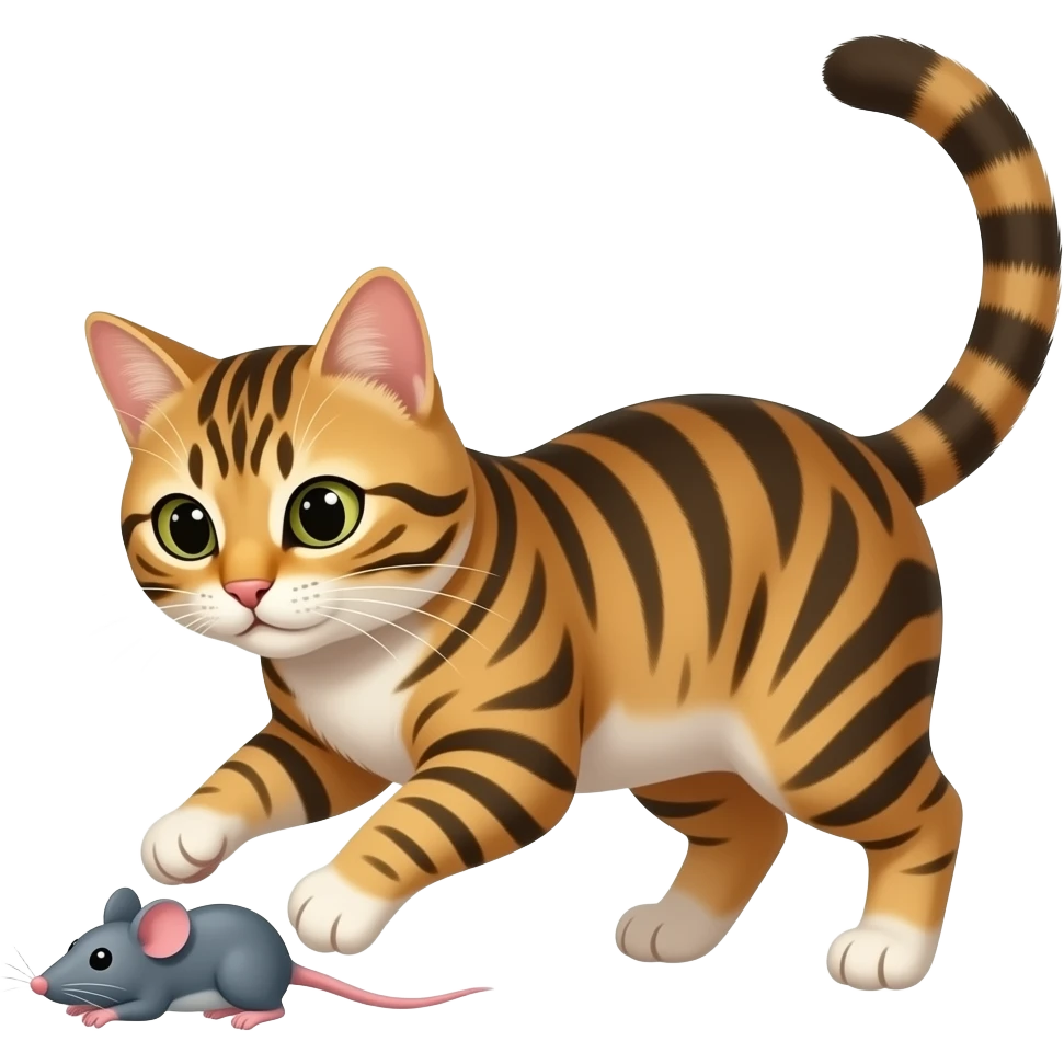 cat catching a mouse emoji
