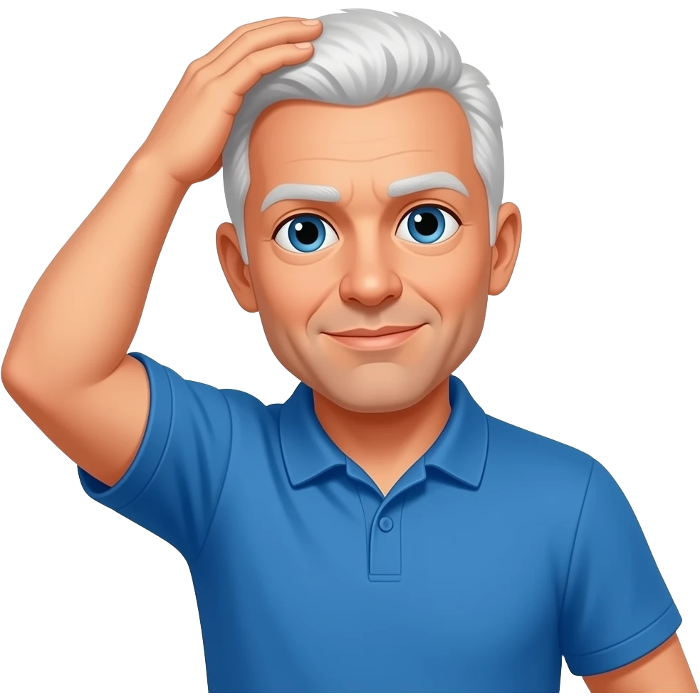 football coach touching his scalp emoji