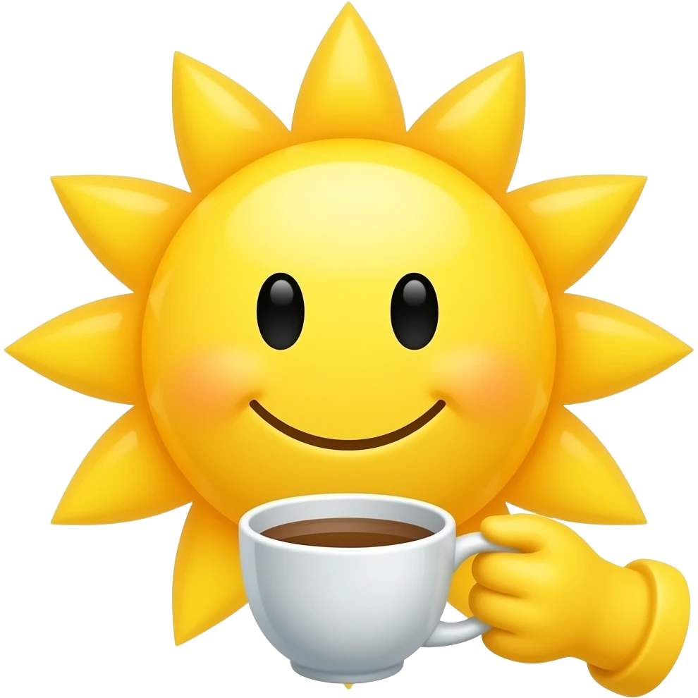 SUN EMOJI DRINKING TEA emoji