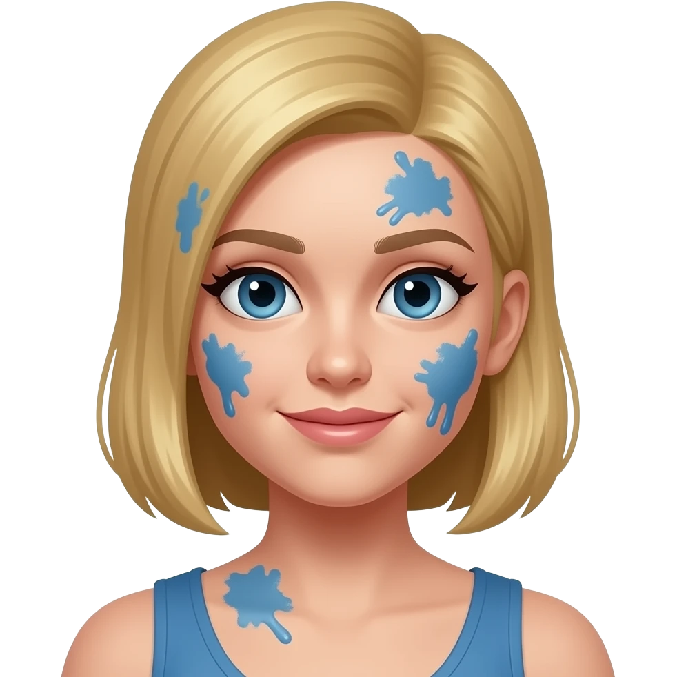 make bonnie blue with glue staines all over her face emoji